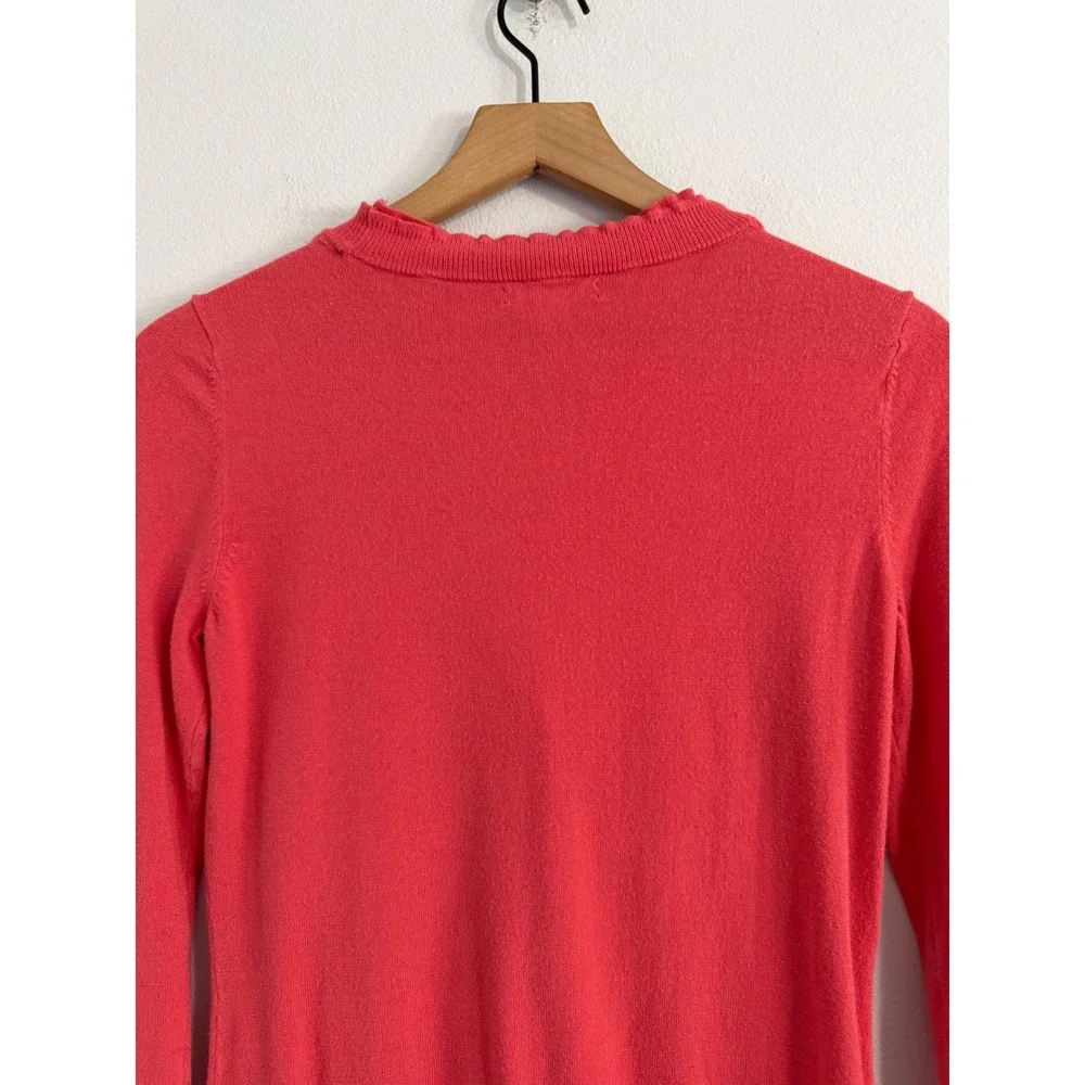 New York & Co - Coral Ruffle Button Down Cardigan Sweater Women's Size‎ S